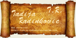 Tadija Radinković vizit kartica